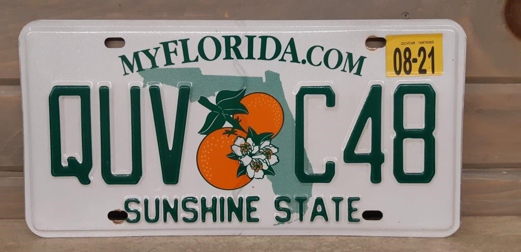 Florida "Sunshine State" License plate
