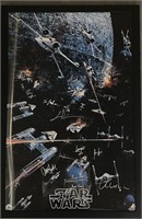 Star Wars cast signed movie poster