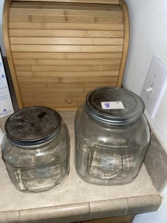 (2) Glass Canister Jars
