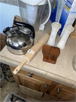 Rolling Pin ~ Tupperware Shakers ~ Water Kettle