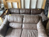 Pleather couch, loveseat, and recliner set