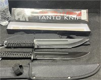 NIB 14" TACTICAL TANTO FIGHTING KNIVES W/ SHEATHS