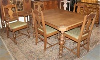7pc Art Deco Table w/ 6 Chairs