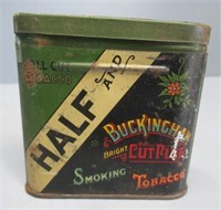 Buckingham tobacco tin. Measures: 3" Tall.