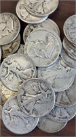 US Coins 52 90% Silver Half Dollars, mostly culls/