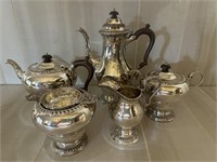 Sterling Silver Tea Set with Gadroon Border (1938)