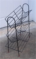 Mid Century Welded Steel Wire Bookcase / Record