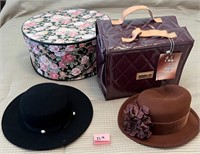 V - LOT OF 2 WOMEN'S HATS & HAT BOXES (B9)