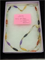 14K Gold and Jade Necklace & Bracelet