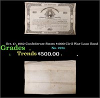 Oct. 17, 1862 Confederate States $1000 Civil War L