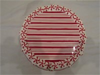 Red & white Cake Plate 10" Dia