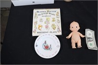 Vintage Lot Kewpie Doll & Beatrix Potter Plate
