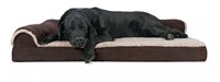 Faux Fur & Suede Deluxe Chaise Orthopedic  Dog Bed
