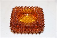 Vintage Amber Glass Salt Cellar