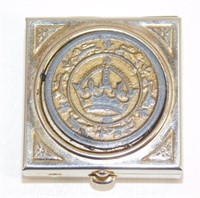 Vintage Trinket Pill Box with Coin Crown Design