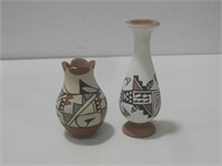 Two Pottery Pieces One Signed Tallest 6" See Info