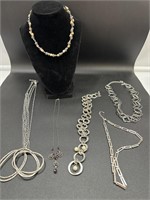 Silver tone necklaces