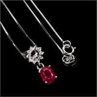 Heated Oval Ruby Cz Gemstone 925 Sterling Silver J