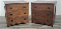 Pair of 3-drawer nightstands