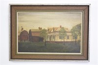 OIL ON BOARD COUNTRY SCENE - SIGNED- 17.75 X 12.75