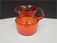 Greenwich Handled Orange Pitcher 6 1/4"h