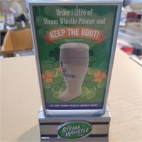 steam whistle menu card holder