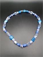 Small Blue Bead Necklace