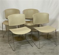 4 STEELCASE STACKING CHAIRRS