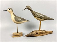 2 Shorebirds by Unknown Carvers, 1 with stamped