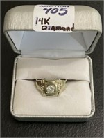 Gentlemen's 14K White Gold Diamond Ring