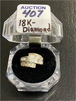 Ladies 18K Yellow Gold Multi Diamond Ring