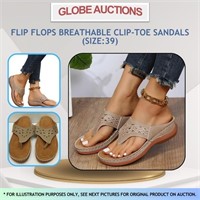 FLIP FLOPS BREATHABLE CLIP-TOE SANDALS(SIZE:39)