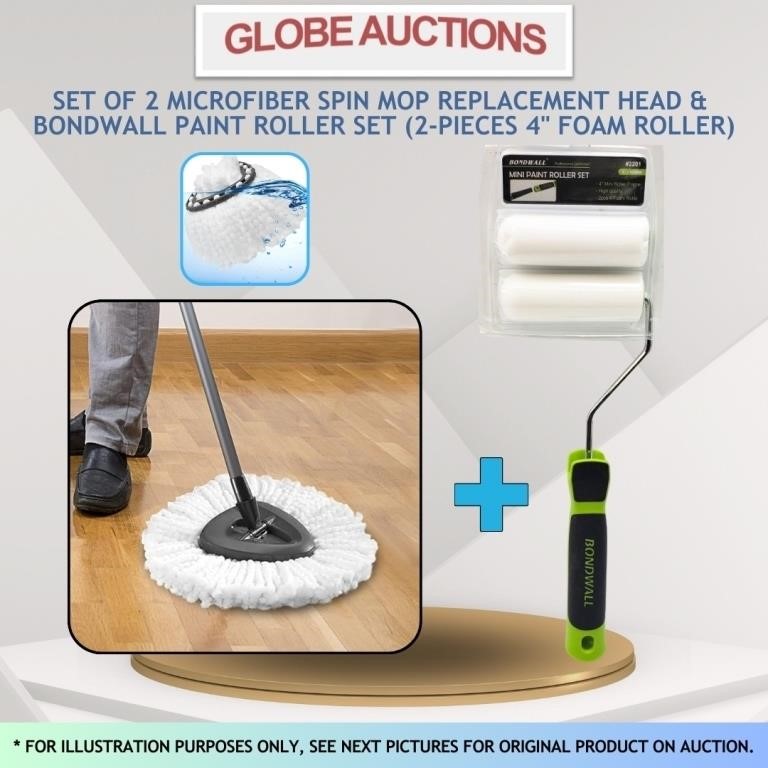 SET OF 2(PAINT ROLLER SET+MOP REPLACEMENT HEAD)