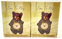 (2) NEW Bear Themed Clocks: Time to Play