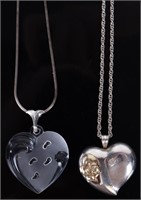 .925 GORHAM & LENOX HEART PENDANT NECKLACES (2)