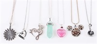 STERLING SILVER ASSORTED LADIES NECKLACES - (7)