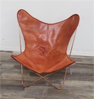 Palermo leather and copper butterfly chair