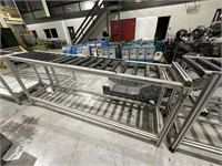 3 Aluminium Roller Conveyors Approx 390mm x 2.5m