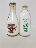 2 Vintage Las Vegas Nevada Milk Bottles