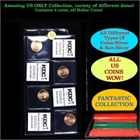 Great Page of 4 US Presidential Dollar Coins