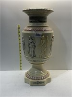 HAND PAINTED 17" VASE WITH GRECIAN THEME