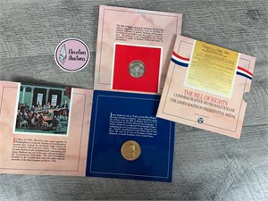 1993 Bill of Rights Silver half dollar and medal
