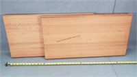 2- 1.75x15x29 Solid Q-Sawn Oak Cutting Boards