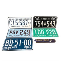 6 Canadian Provinces License Plates 1961-1967