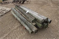 (16) Wood Fence Post, Approx 7Ft