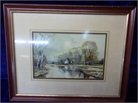 Framed Matted Watercolor, Signed