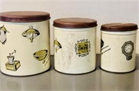 1940's Kitchen Canisters Set of 3