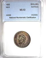 1953 Shilling NNC MS63 Australia