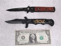 Stiletto & Dragon Handle Folding Pocket Knives