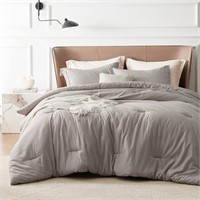 Bedsure Queen Comforter Set - Linen Comforter Quee